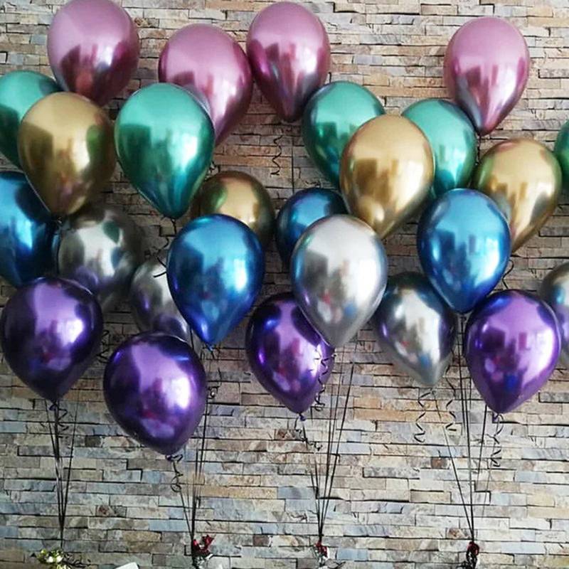 10Pcs 10นิ้วโลหะ Latex ลูกโป่งตกแต่งงานแต่งงาน Matte แก๊สฮีเลียมวันเกิดตกแต่งพรรคผู้ใหญ่