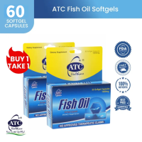 【2PCS SAVE 5%】ATC Fish Oil 30 Softgels 1000mg Omega 3 Health Supplements FDA Approved High Purity Fish Oil For Adult Original 100% Authentic With DHA EPA Vitamin E For Improve Heart Health Brain Memory Blood Pressure Vision Care