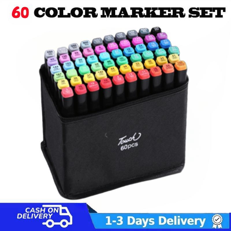 Marker Pen Set Double Tip Oily Alcohol Sketch Art Comic Animation Design Color Art Supplies 12/30/80/168/204 Color touch five markers marker set Double tip touch marker
