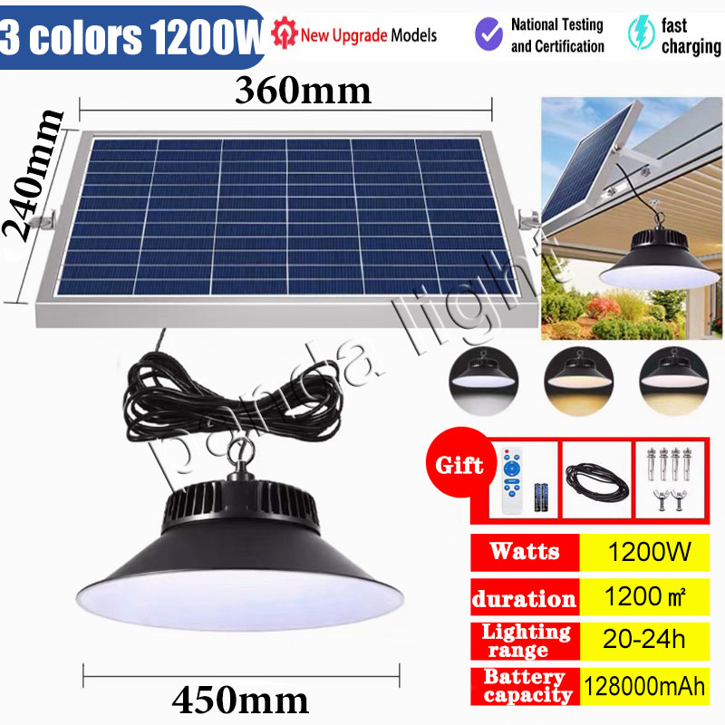 solar Pendant Light 1200W LED Aluminum Solar Powered Celing Lamp Chandelier Indoor House Outdoor Waterproof IP67 Warm white Neutral lights Hanging Double Headed for Garden Pendant Lamp Decoration 500W 300W 150W lifetime warranty COD
