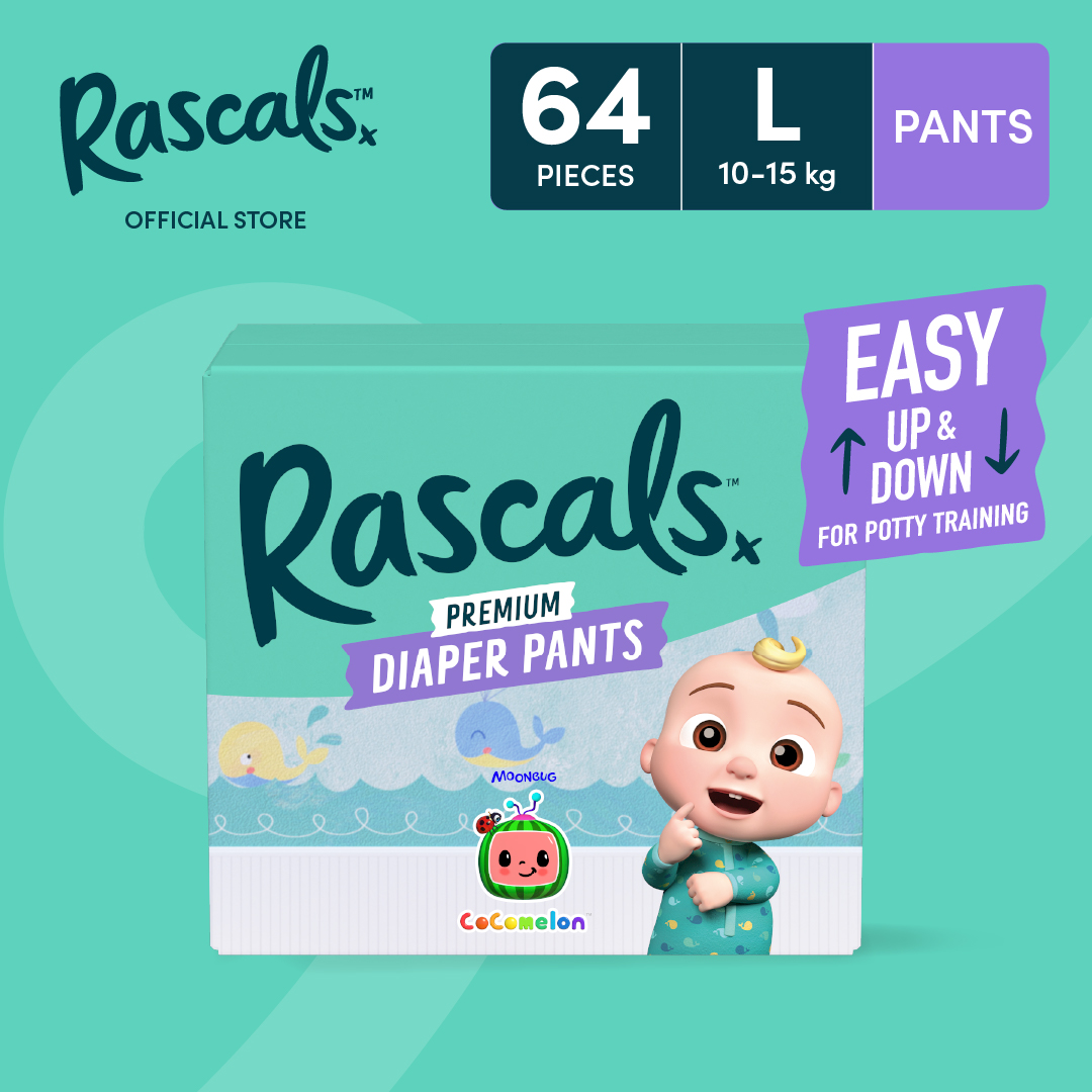 RASCALS CoComelon Edition - Pants Large 64 pcs with FREE Collectible Stickers inside (Promo Box)