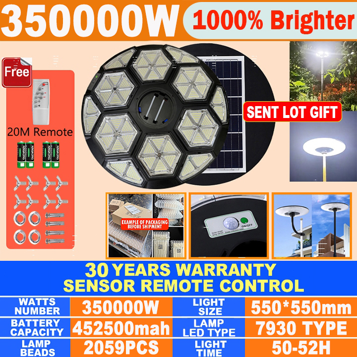 [Free shipping]500000W UFO solar street light outdoor waterproof IP67 heavy duty Outdoor Lighting garden Led lamp with motion sensor led light solar lights with solar panel