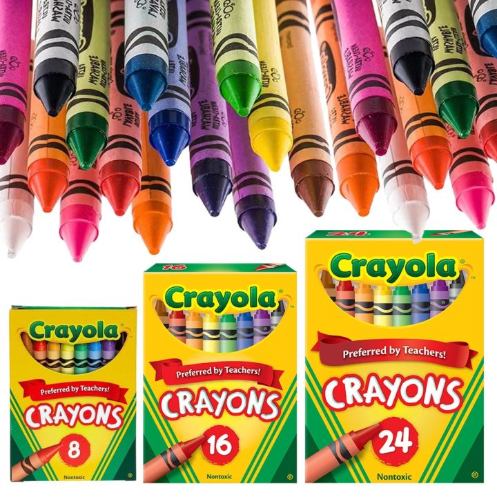 Crayola Wax Crayons 8/16/24 Colors Non-Toxic Kids Drawing Crayons School Art Supplies