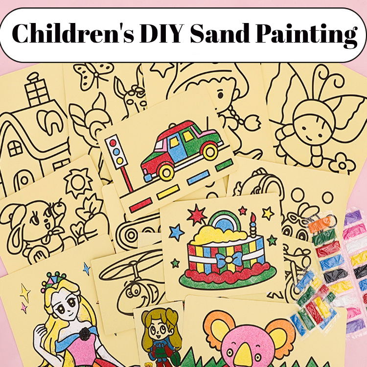DIY Sand Art Coloring Creative Cartoon Sand Artist Toys for Childrens Early Educational Toys