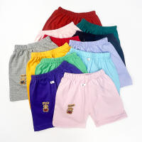 LJMOFA Random Color Kids Cotton Shorts Soft Cozy Bear Pattern Shorts for Kids Boy Girl 1-6 Yrs