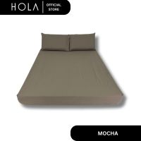 HOLA Bedsheet | Plain Cotton | Full Garter Fitted Sheet + 2 Overlap Pillowcase - Industrial Colors