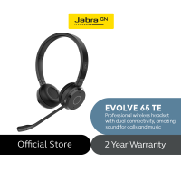 Jabra Evolve 65 TE Wireless Dual-Ear Headphones - Noise-Canceling Mic 16 hrs Battery Life Dual Connectivity Black