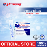 Partners Disposable  Syringe with Needle 3cc/mL - 100pcs (1 box)