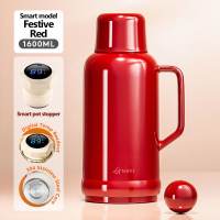 GIANXI Thermos Bottle 1L&1.6L Household Plastic Thermos Bottle Vacuum Insulated Kettle Container Hot Water Jug Glass Liner Pitcher