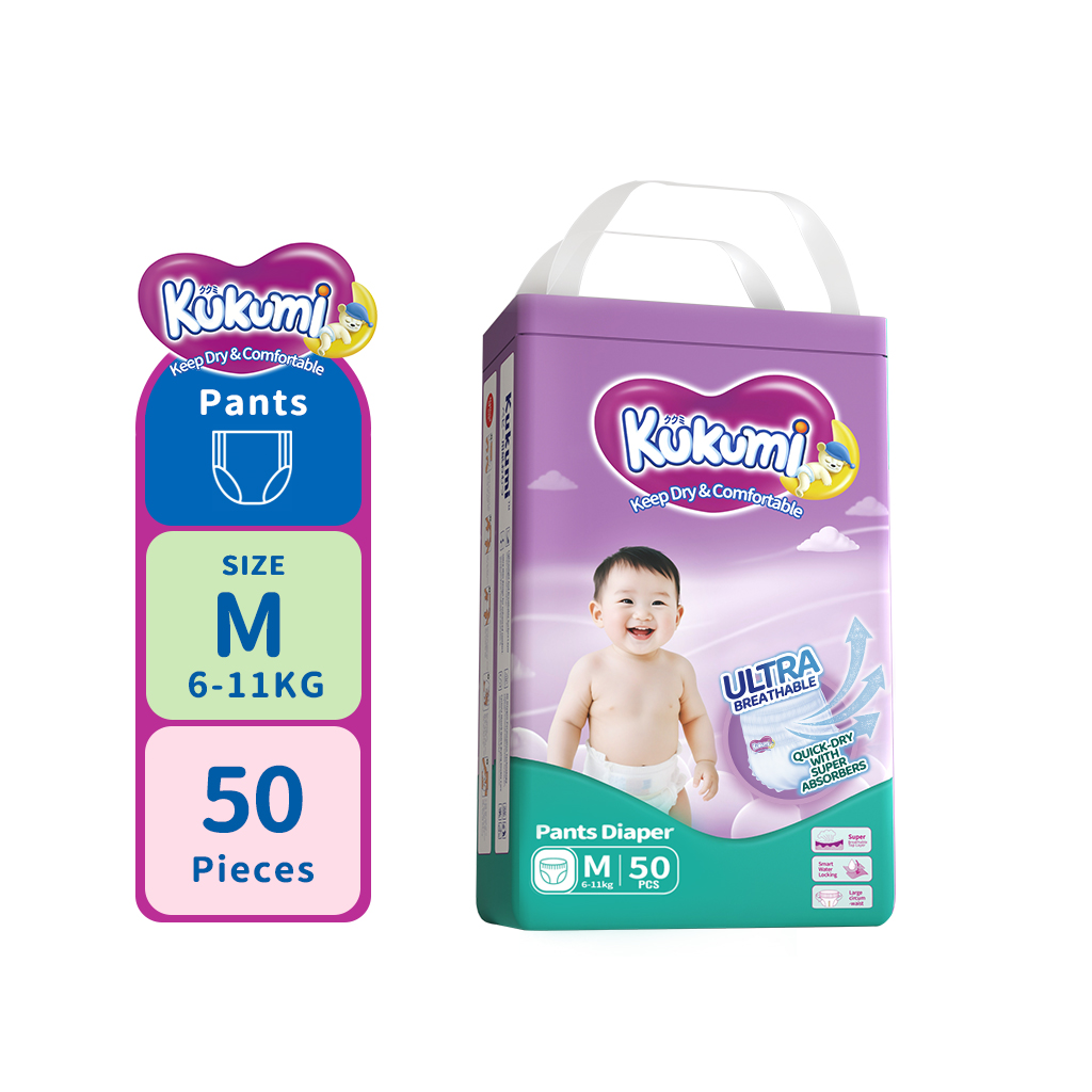 Kukumi Diaper Pants 50pcs Medium Super Absorbent And Breathable Pull-up Pants