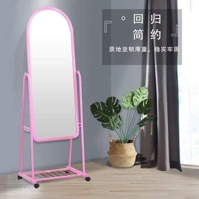 Whole Body Mirror Vertical Floor Mirror with Stand and Wheels Wall Mirror Oversized Fitting Mirror