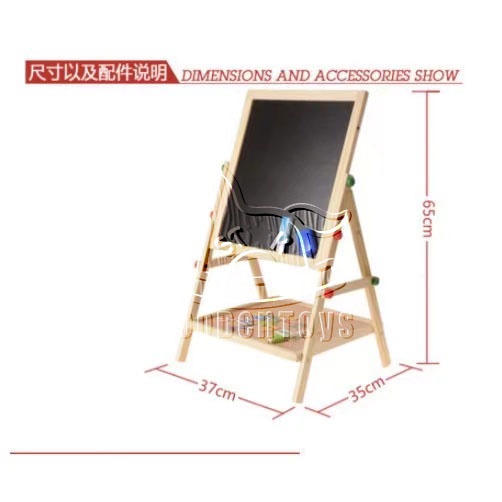 IBOSS Kid BlackBoard & MagneticWhite Board Double Sided Wooden Easel board with Magnetic Letters