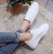 168 white casual women sports rubber sneaker shoes