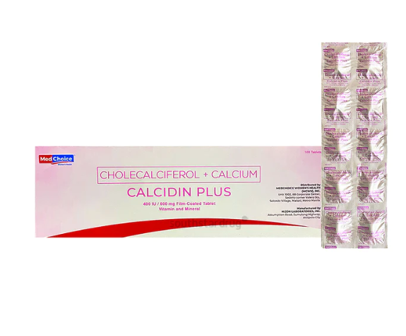 Calcidin Plus 400 I.U./600mg Tablet - 20s