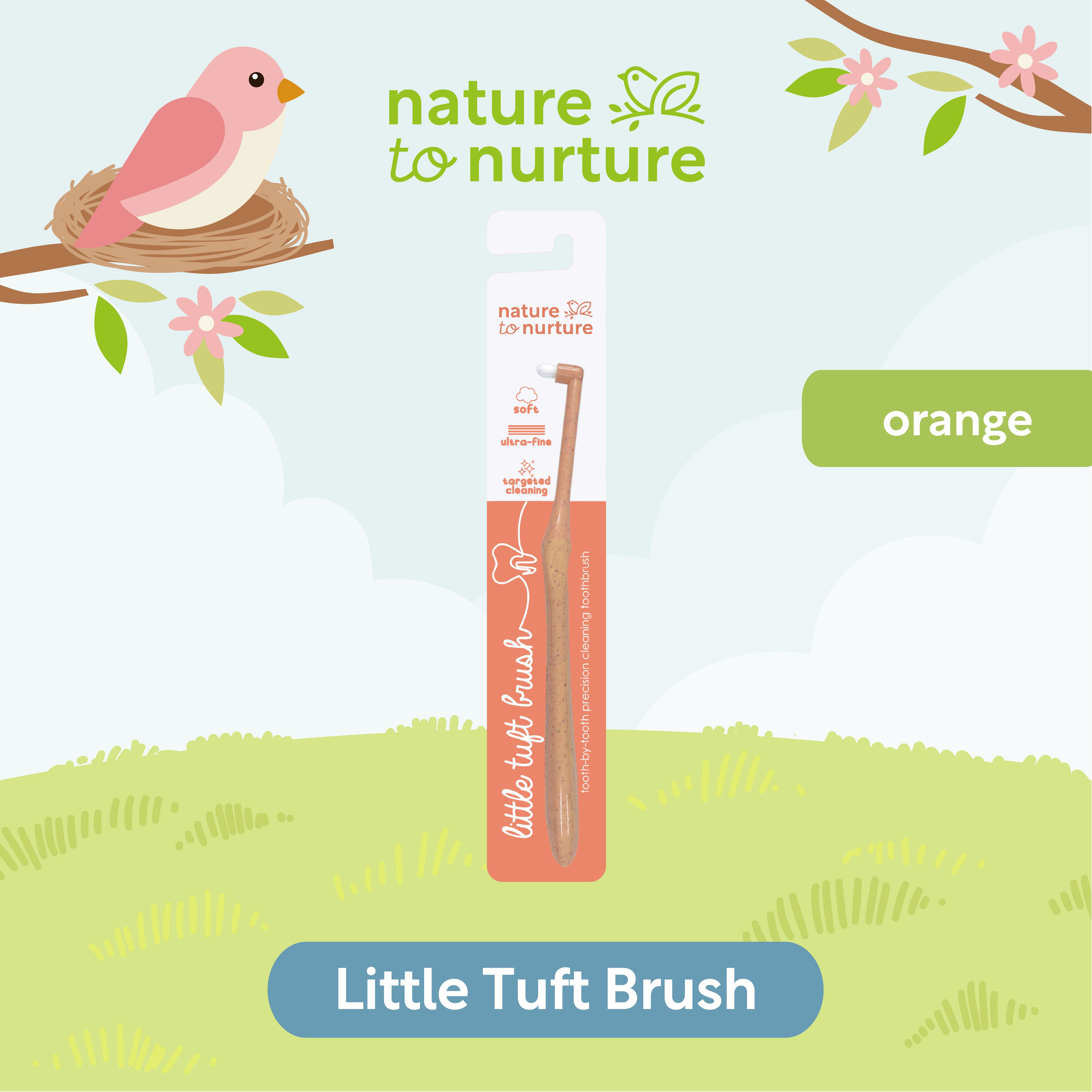 Nature to Nurture Ultra-fine Soft Little Tuft Brush | Targeted Plaque Removal for Baby Teeth & Braces