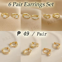 RAISS（1pair）14K Gold-plated Mini Zircon Hoop Earrings Huggie Piercing Earings Cubic Zirconia Cartilage Earring Stud