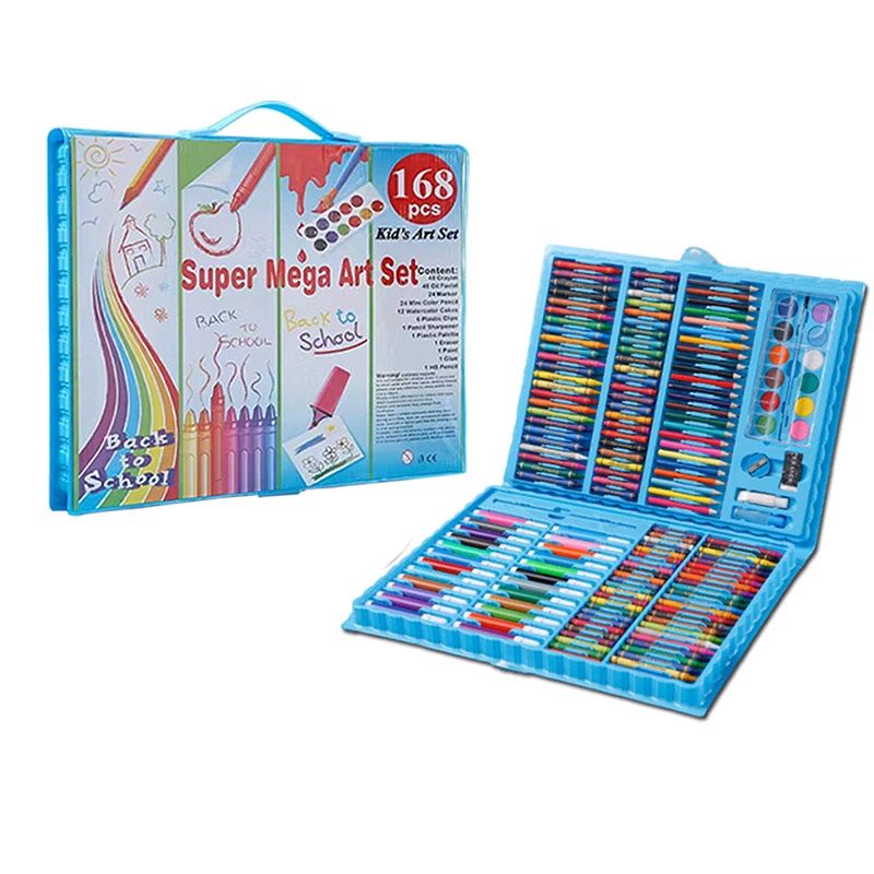 168/208Pcs Kids Super Mega Art Coloring Set Crayons Oil Pastels Color Pencils For Drawing COD