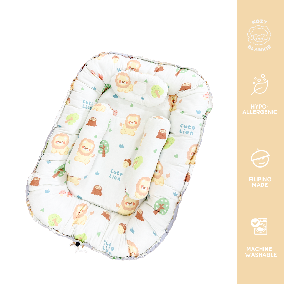 🥇Kozy Blankie Baby Bed Crib Nest - Enchanted Castle Unicorn Sweet Bear Cute Famliy Kozy Lion Strawberry bunny