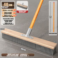 Stainless Steel Broom Floor Brush Heavy Duty Long Handle Wood mop for Garage Patio Garden Clean Moss