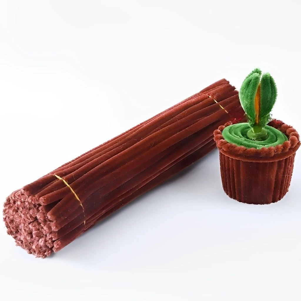 100 Pcs Fuzzy Wire Chenille Handicraft Material Packaging Plush Tube Creative Toy Twisted Stick