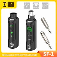 XTUGA SF-1 UHF Microphone Wireless XLR Transmitter and Receiver Rechargeable Wireless Guitar Transmitter Receiver System for Dynamic/Condenser Mic Audio Mixer Musical Instruments