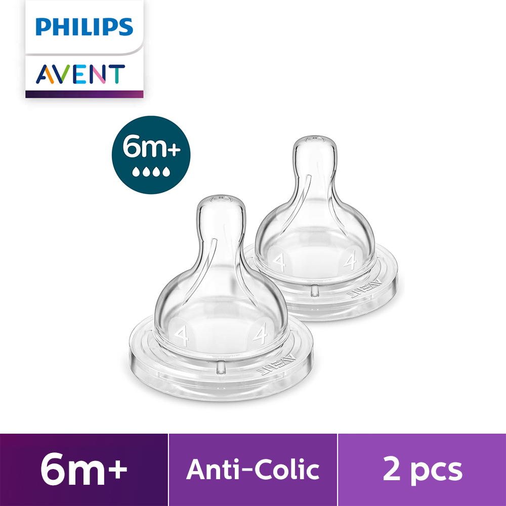 Philips AVENT 6m+ Anti-Colic Flow 4 Nipples 2-pack