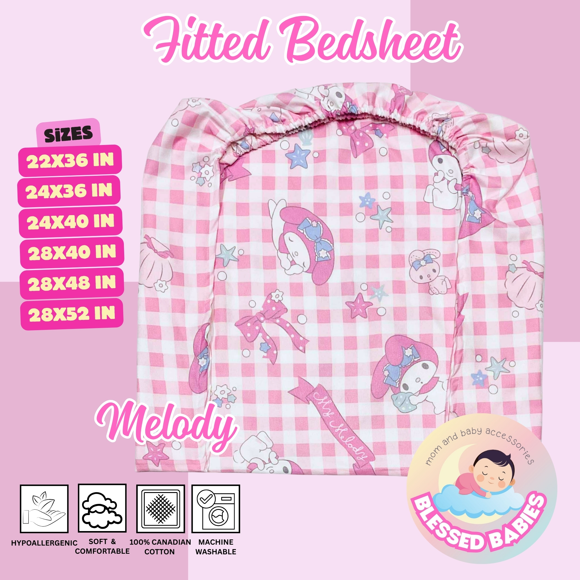 Fitted Bedsheet for your Baby Crib Foam (Bedsheet Only)