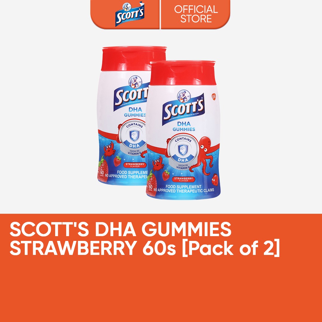 Scotts DHA Gummies Strawberry Flavour 60s (Pack of 2)