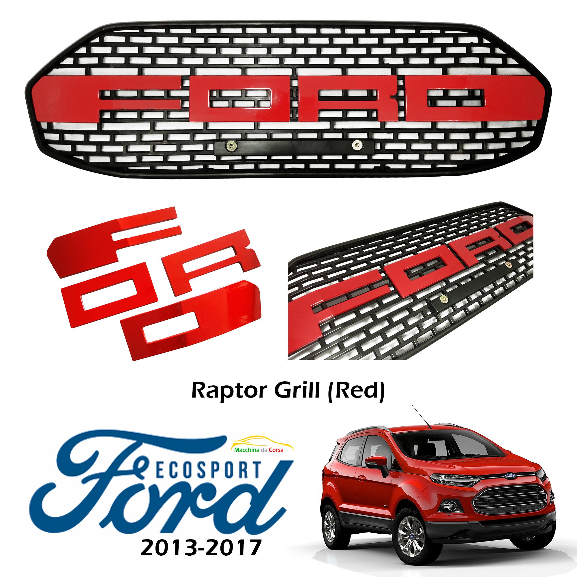 Ford Ecosport 20132017 Front Grill Raptor Design (Red)