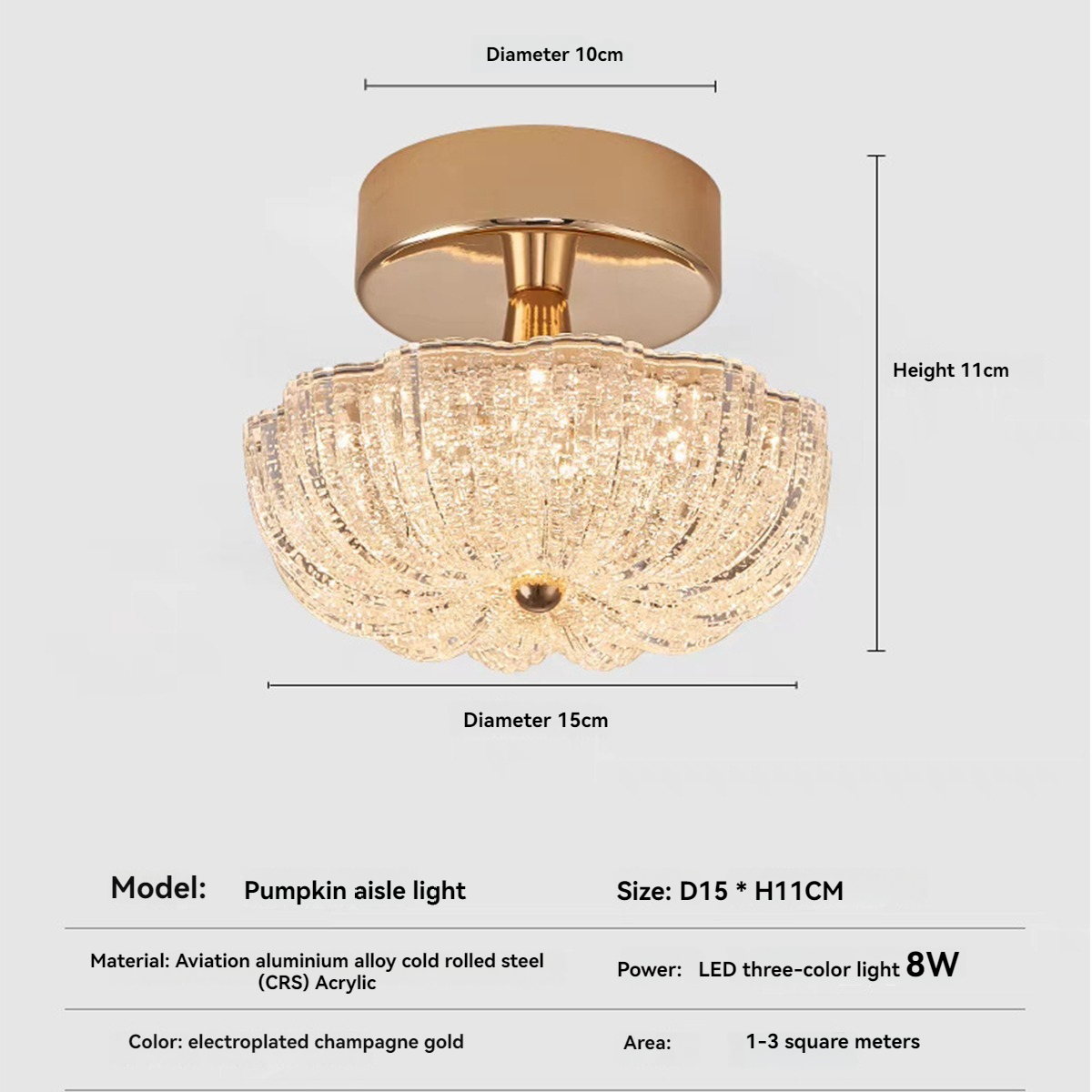 【Tri-colors】Hallway corridor light entrance hall foyer simple modern pumpkin lamp