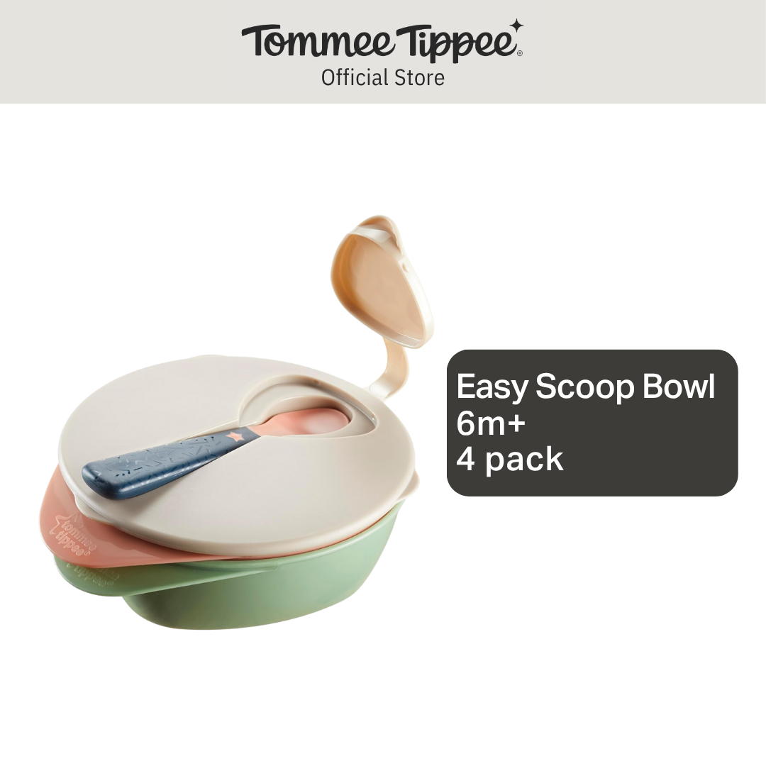 Tommee Tippee Easyscoop Bowls with Travel Lid and Spoon 6+ months