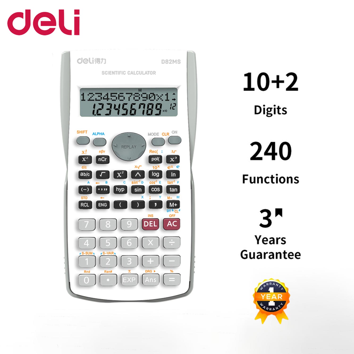 Deli Scientific Calculator for Student D82MS Engineering Scientific Calculator School Supplies Office Supplies