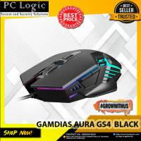 GAMDIAS AURA GS3 WIRED GAMING MOUSE BLACK I MULTI COLOR LIGHTNING 6 MULTI FUNCTION KEYS