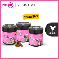 Pet Logic 10-in-1 Multivitamins Dog & Cat Treats Supplement Snack Bundle of 3 : Dog Probiotics Dog Multivitamins Dog Supplements Appetite Booster for Dogs  Puppy Food   Adult Dog Food  for Pro Immune System