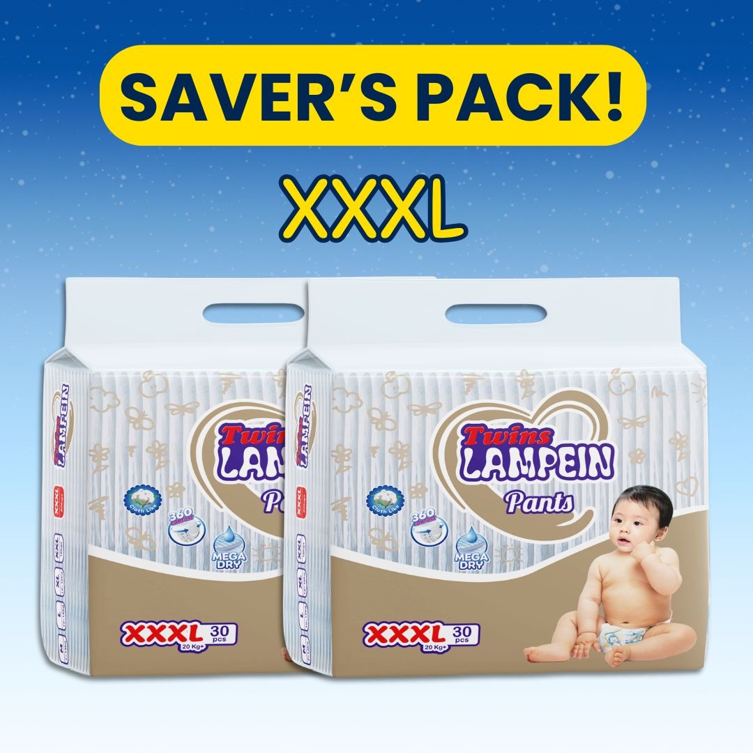 SAVERS PACK Laz Exclusive Twins Lampein Baby Pants XXXL 30s X2 60 PCS