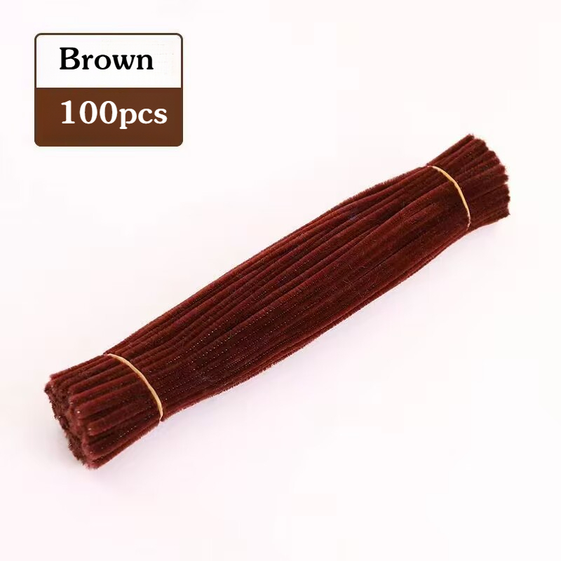 100Pcs DIY Multicolour Fuzzy Wire Twisted Stick Craft Flower Children Handmade Bouquet