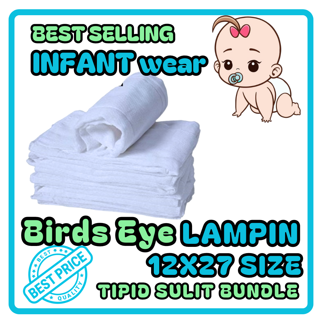 BABY LAMPIN 12PCS 6PCS 3PCS BIRDS EYE 13X27 SIZE BABY CLOTH DIAPER