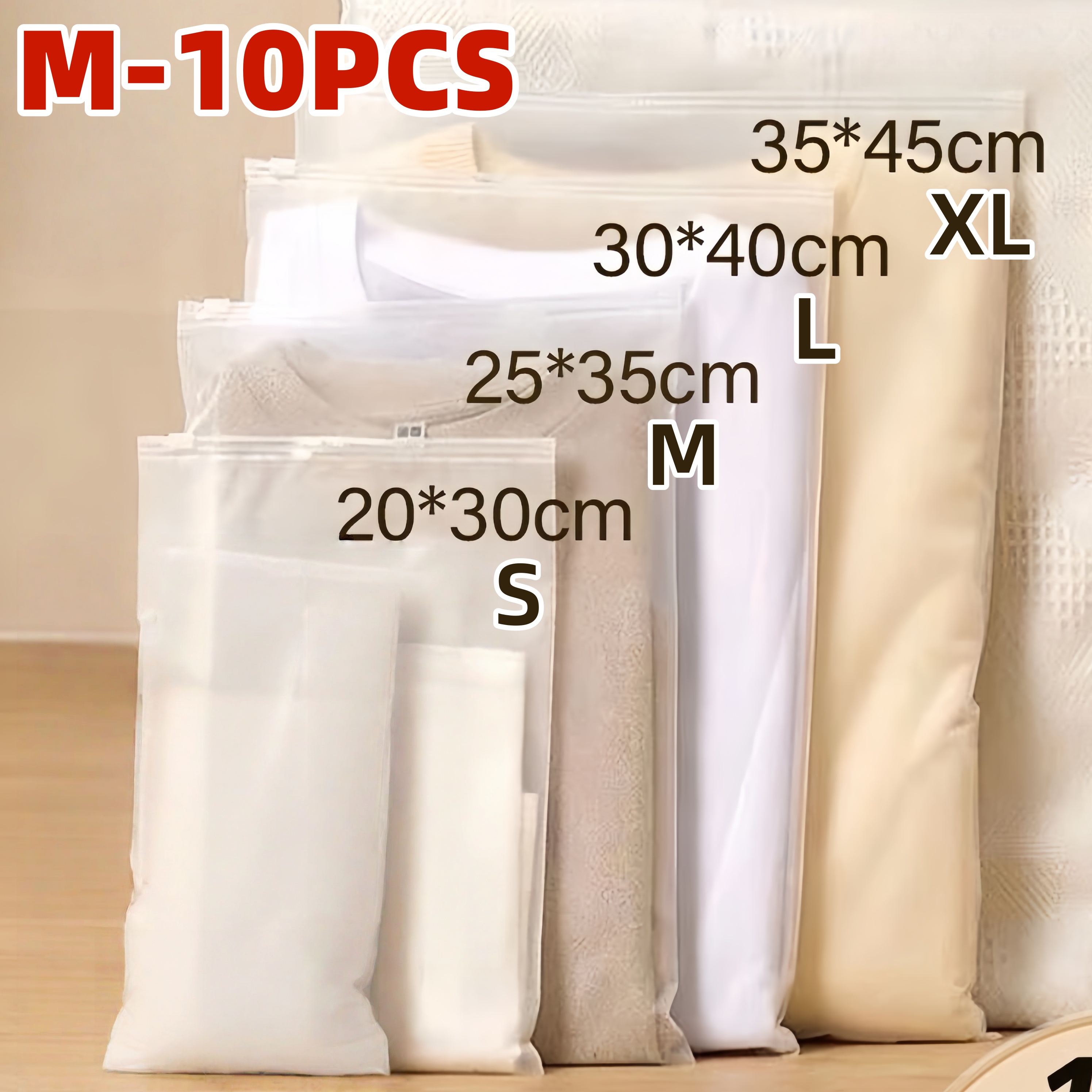 10/20 PCS Frosted Zipper bag pouch Organizer Packaging for newborn clothes organizer hospital secured pouch