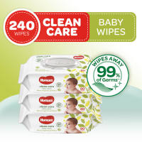 Huggies Clean Care Baby Wipes - 80 sheets x 3 packs (240 pcs)