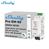 Shelly Pro EM 50A Wifi DIN Rail Mountable 2 Channel Single Phase Energy Meter Integrated Switch With Contacts Contactor Control
