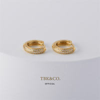 TBK 18K Gold Cubic Zirconia Hoop Earrings for Women Accessories Hypoallergenic 251e