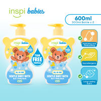 Inspi Babies All-In-One Gentle Baby Bath - Hair and Body Wash tear-free 300mL Pack of 2 Bottle or Refill