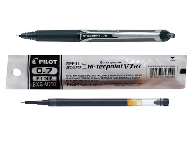 Pilot Hi-Tecpoint V7 RT Retractable Rollerball/Refill only Pen 0.7mm Sold Per Piece