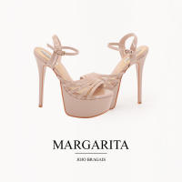 Jojo Bragais  Margarita Nude Glossy 6.5-Inch High Heels | Pageant Heels | Platform Heels