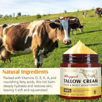 Beef Tallow Skin Care 100% Grass-fed Beef Tallow Moisturizer for Face and Body Organic Tallow and Honey Balm Unscented Natural Tallow Face Cream for Skin Care Deeply Nourishing Al
