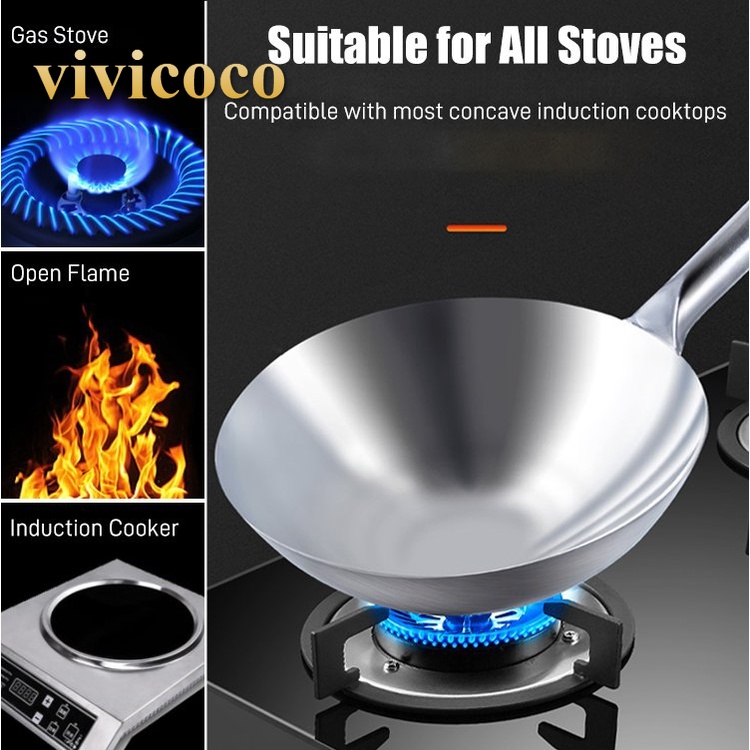 Gambar GORICH 430 Stainless Steel Saute Pot Non Stick Wok Fry Pan