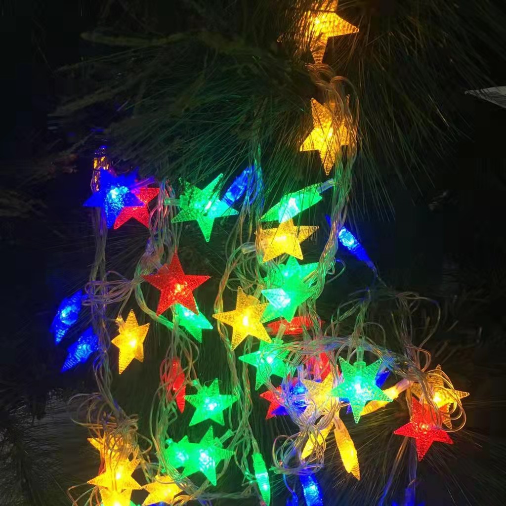 Music Christmas Lights stars LED colorful light 5meter 50L indoor Outdoor waterproof Christmas song