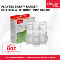 Playtex F. Bottle 4oz/8oz 3pcs with Drop Ins Liners 15 Liners