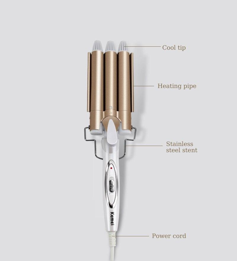 Gambar Professional Hair Tools Curling Iron Ceramic Triple Barrel Hair Styler Hair Waver Styling Tools Hair Curlers Electric Curling