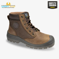 Safety Jogger DAKAR EW S3 Safety Shoes High Cut Steel Toecap Puncture Resistant Slip Resistant Outsole Antistatic Shoe Leather Brown